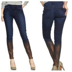 Gap 1969 26R Denim Legging Jean Metallic Dipped Hem Actual W 27 x I 28 3/4